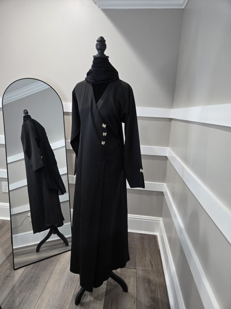 Black bow abaya dress