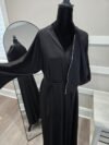 Crepe Jaccard abaya free size black color