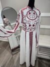 Embraided flower abaya set 3 pieces basic dress ,abaya, belt Size 3 and 4