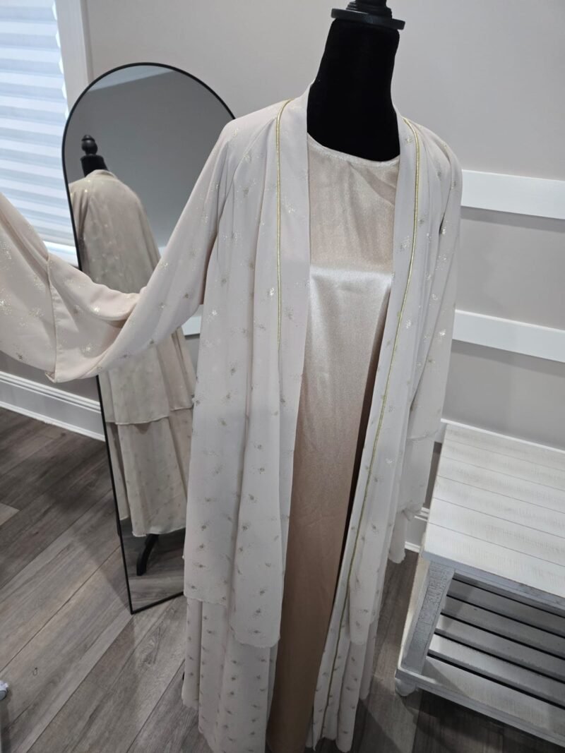 Gold beige abaya set Size 2 Last piece