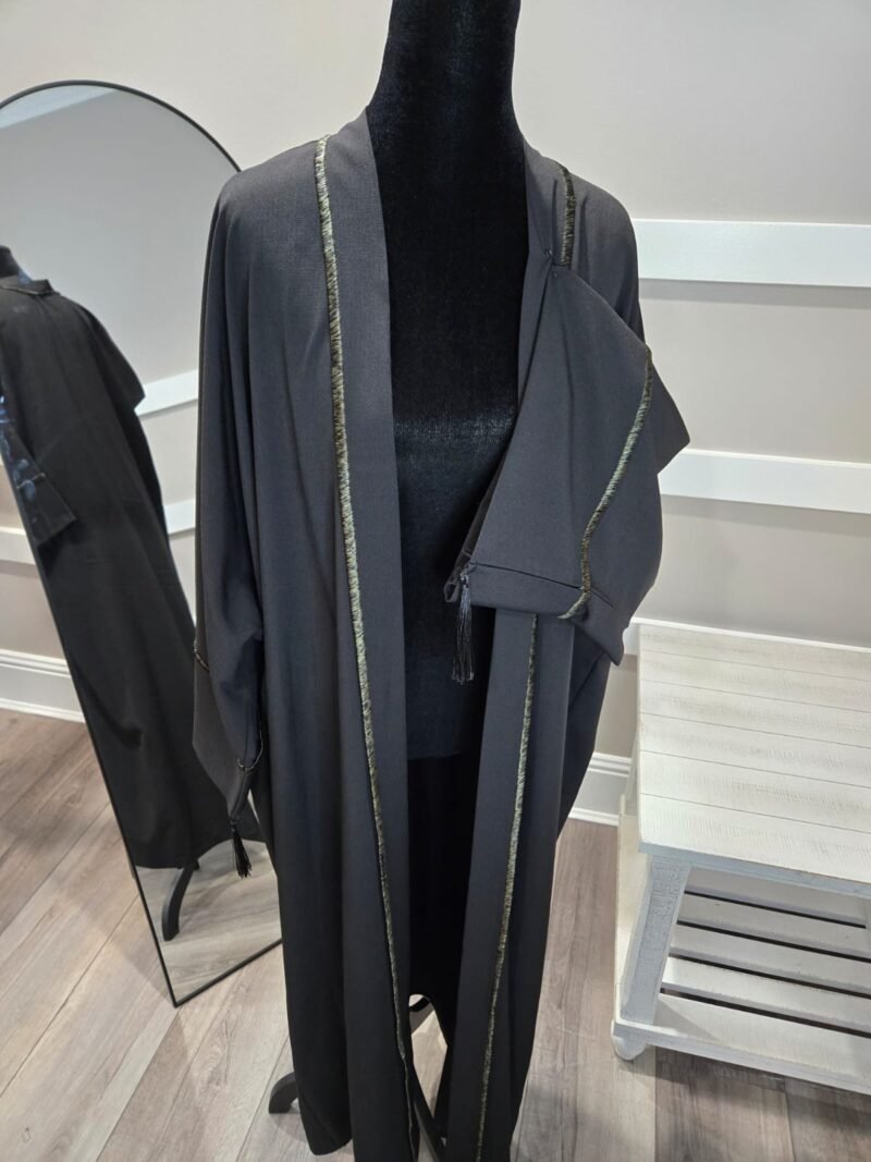 Thread Bisht free size Black Two pieces